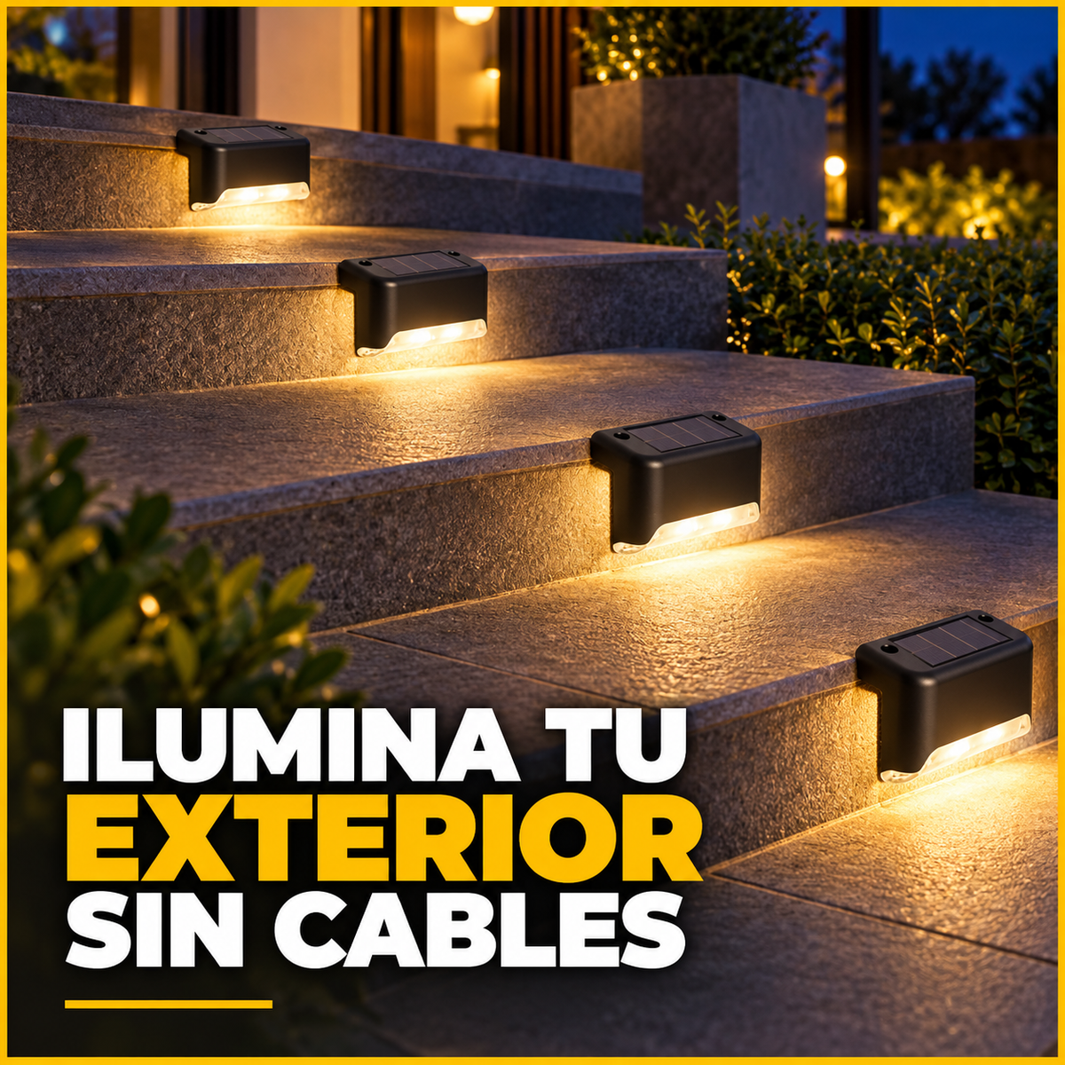 Luz Nocturna Solar RGB x4 — Ambiente sin Cables