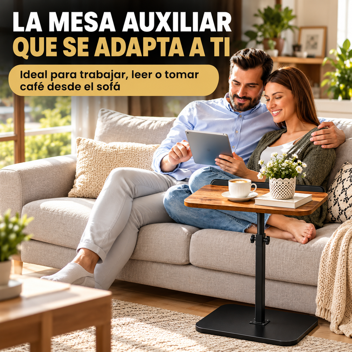 Mesa Tipo C Ajustable — Tu Escritorio en el Sofá o la Cama