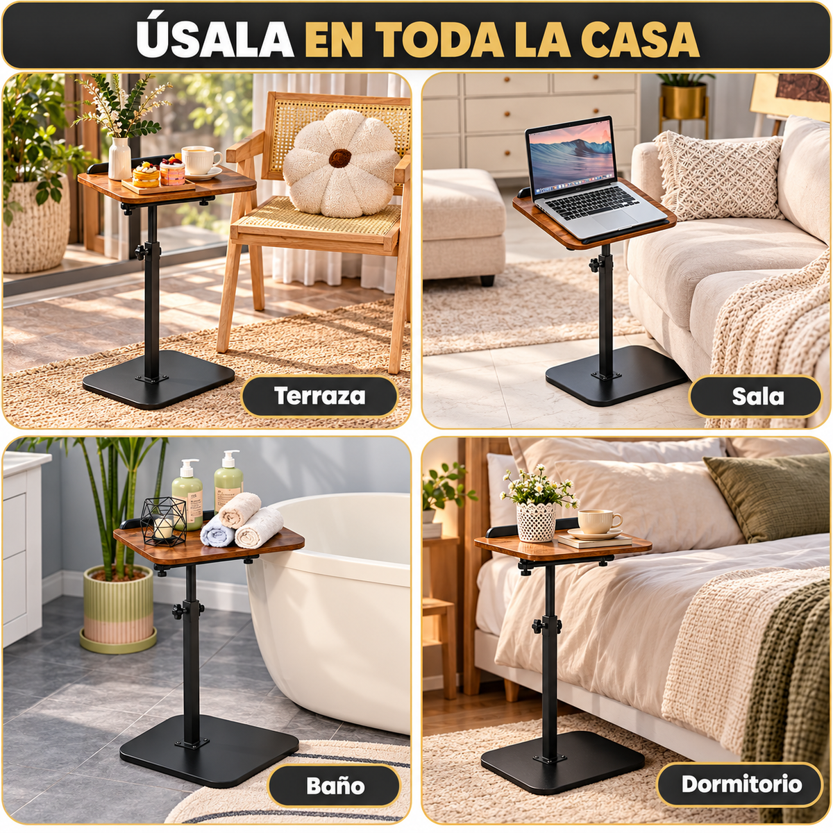 Mesa Tipo C Ajustable — Tu Escritorio en el Sofá o la Cama