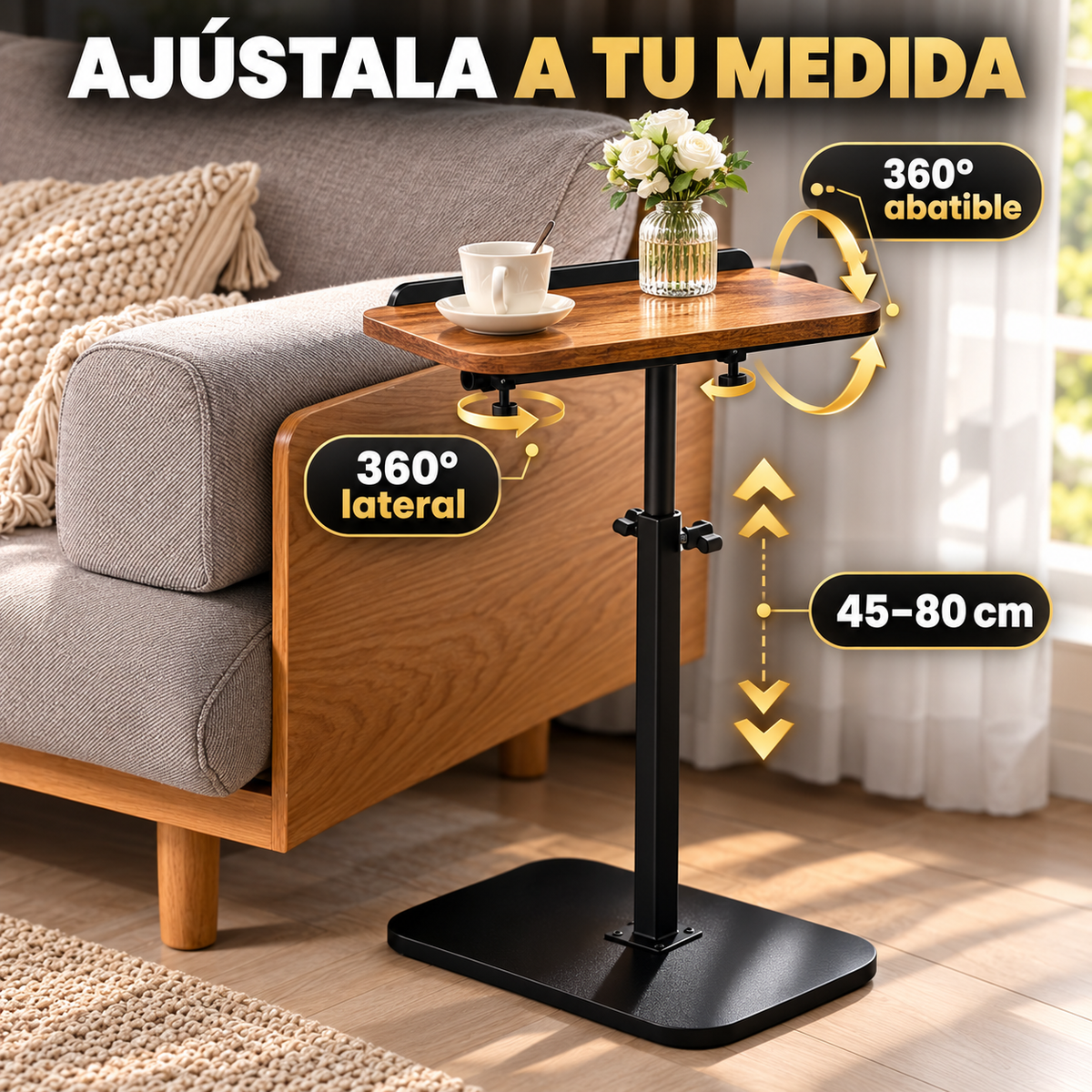 Mesa Tipo C Ajustable — Tu Escritorio en el Sofá o la Cama