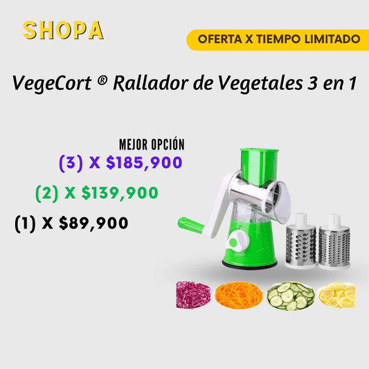 VegeCort ® - Rallador de vegetales 3 en 1