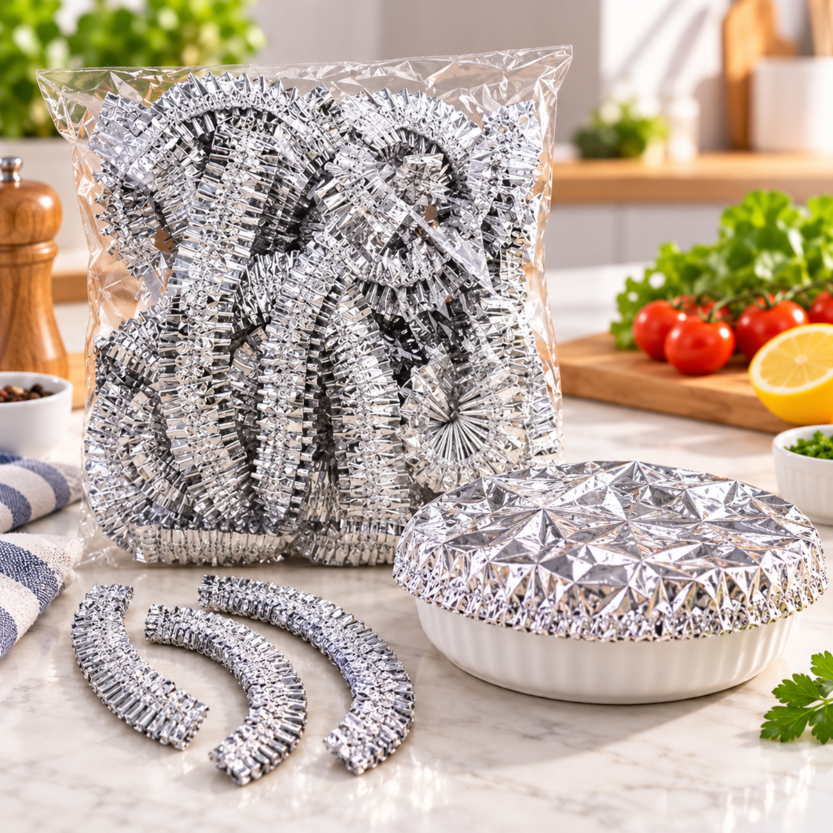 Set x50 Cubiertas de Aluminio Térmico para Alimentos