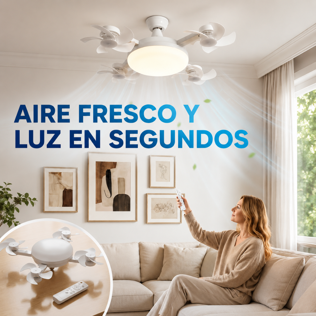 Ventilador de luz LED + control remoto