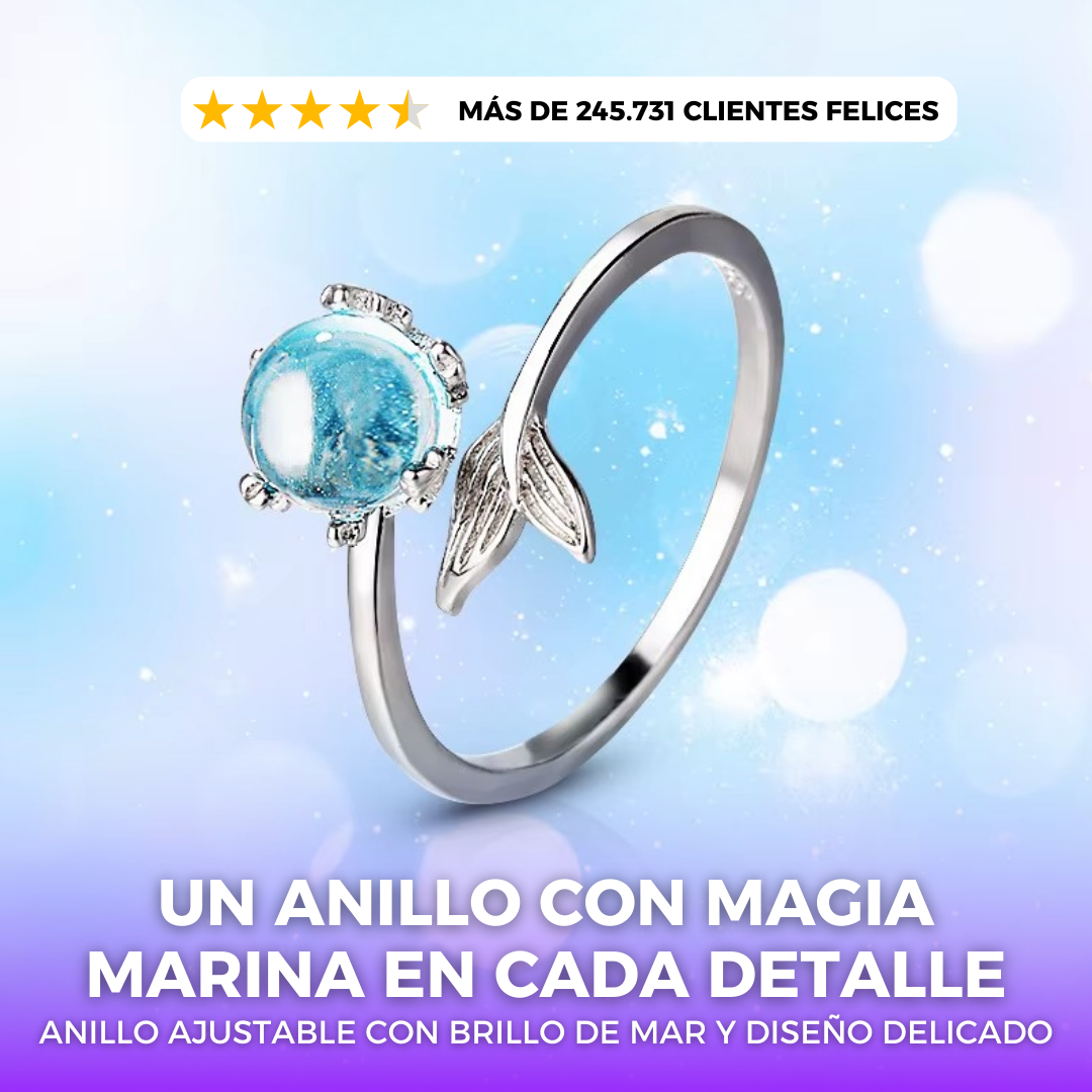 Anillo de sirena lleva el océano en tu mano