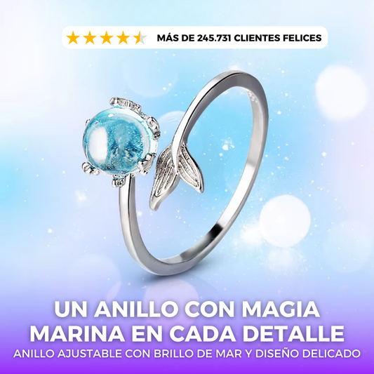 Anillo de sirena lleva el océano en tu mano