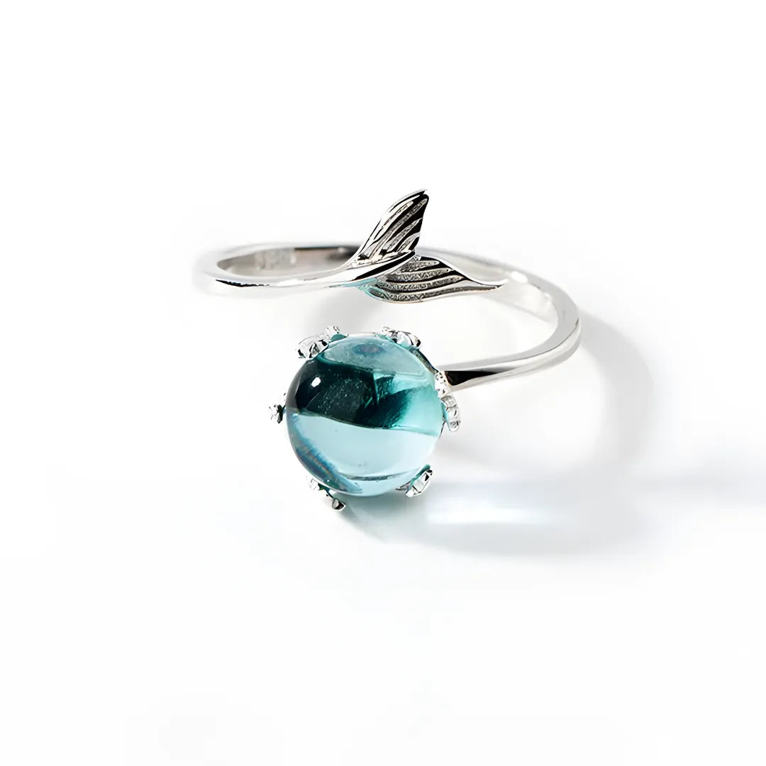Anillo de sirena lleva el océano en tu mano
