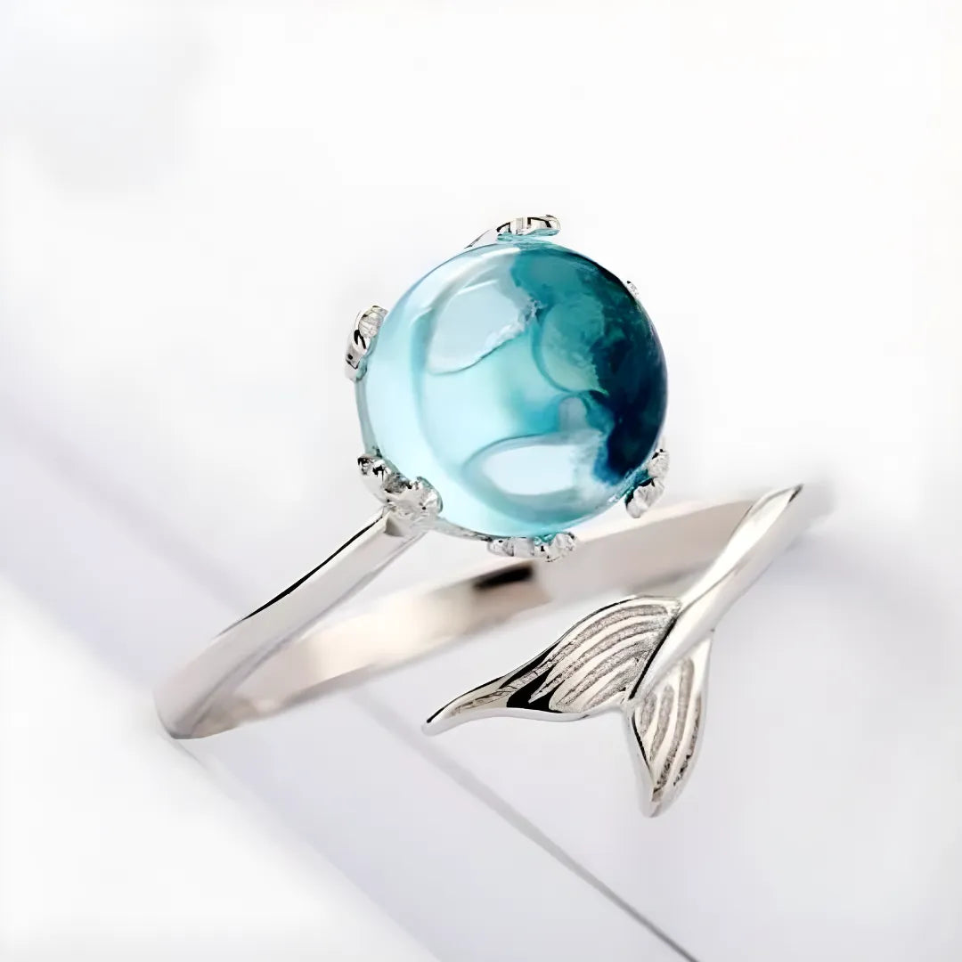 Anillo de sirena lleva el océano en tu mano