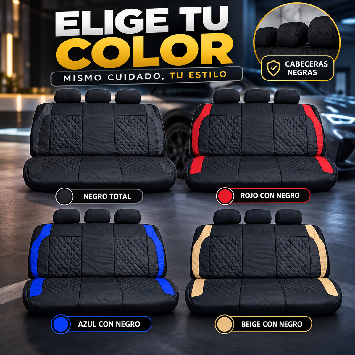 SET X 5 FORROS DE AUTO: PROTEGE TUS ASIENTOS DEL CAOS DIARIO
