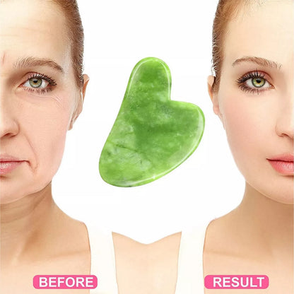 Gua Sha Corazón Jade Masajeador Facial